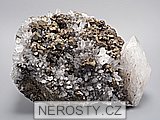 pyrit , křemen   - Klikni pro zobrazení detailních informací  pyrit